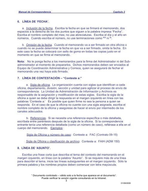 manual de correspondencia capítulo 3 ... - Canal de Panamá