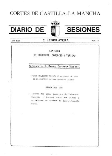 Diario de Sesiones Comisión núm. 003 (18-04-1985) - Cortes de ...