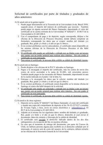 Solicitud de certificados por parte de titulados y graduados de años ...