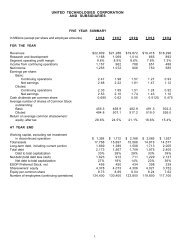 UNITED TECHNOLOGIES CORPORATION AND SUBSIDIARIES