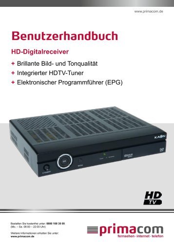 Anleitung HD-Digitalreceiver - Primacom