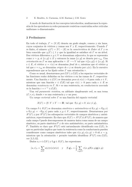 La cohomolog´ıa de una red finita * - Departament de Matemàtica ...