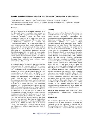 IX Congreso Geológico Venezolano Estudio geoquímico y ...