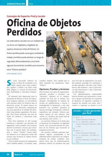 Oficina de Objetos Perdidos [PDF, 862 kB] - Linux Magazine