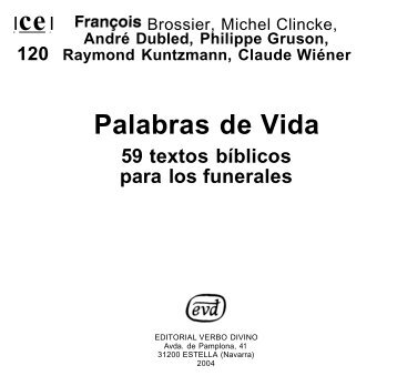 Palabras de vida. 59 Textos bíblicos para funerales. Folletos EVD - 10