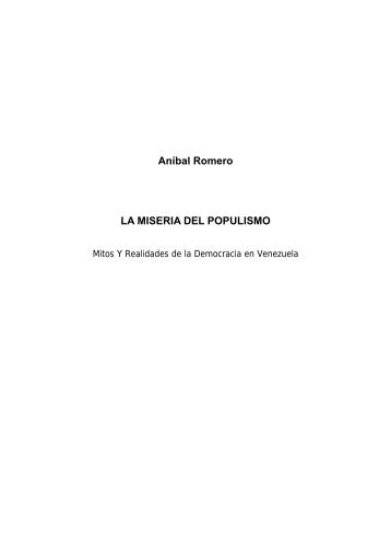 La miseria del populismo (1986) - Aníbal Romero