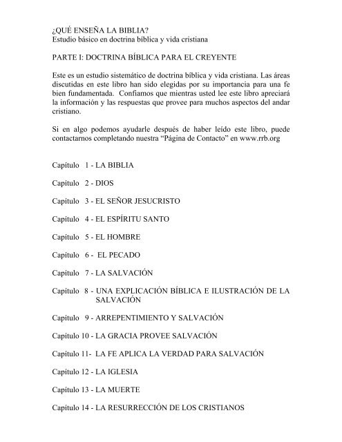Que Ensena La Biblia Estudio Basico En Doctrina n