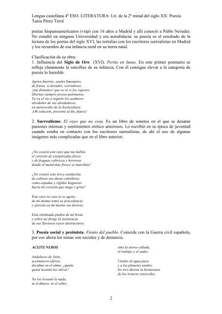 4º ESO Poesía del siglo XX - Lengua y LiTEROLtura