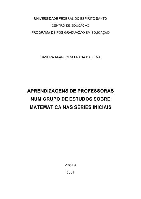 aprendizagens de professoras num grupo de estudos sobre ... - PPGE