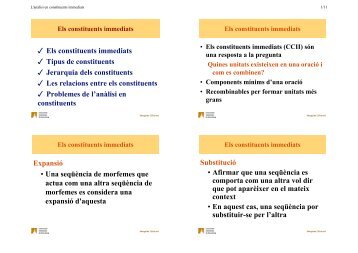 Els constituents immediats i l'estructura sintàctica com