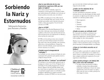 Oprima aquí para el folleto del RSV en español - Children's Hospital ...
