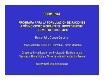 formunal programa para la formulación de raciones a ... - ASODOBLE