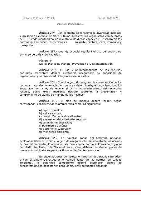 Historia de la Ley Nº 19.300 Bases del Medio Ambiente. - Ley Chile