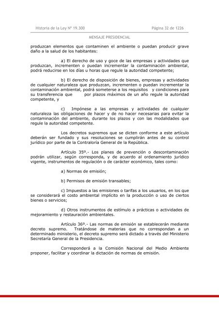 Historia de la Ley Nº 19.300 Bases del Medio Ambiente. - Ley Chile