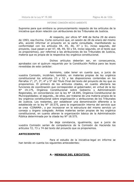 Historia de la Ley Nº 19.300 Bases del Medio Ambiente. - Ley Chile