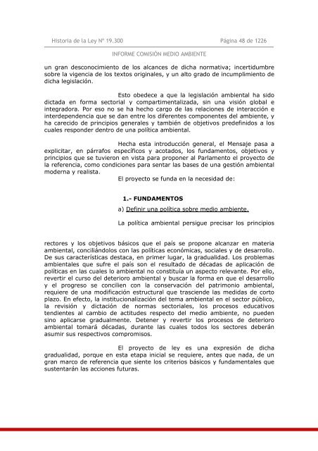 Historia de la Ley Nº 19.300 Bases del Medio Ambiente. - Ley Chile