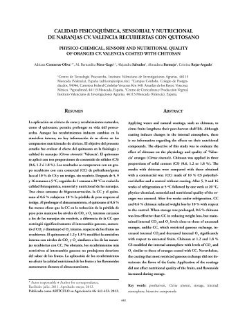 Calidad fisicoquímica, sensorial y nutricional de naranjas cv