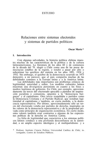 Relaciones entre sistemas electorales y sistemas de partidos políticos