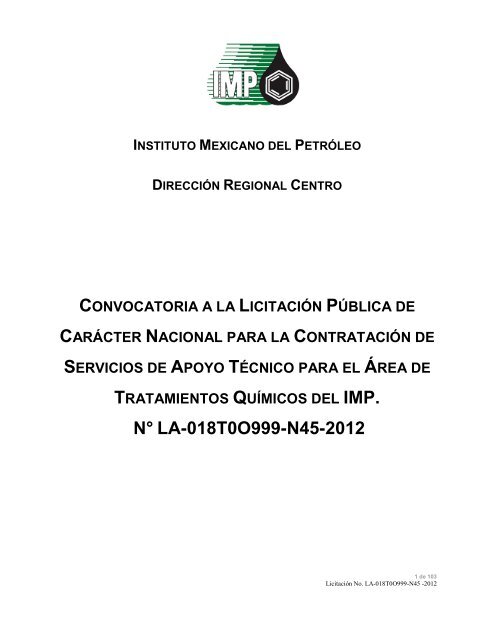 modelo de convocatoria a la licitacion publica nacional - Instituto ...