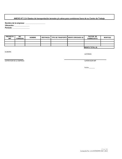 modelo de convocatoria a la licitacion publica nacional - Instituto ...