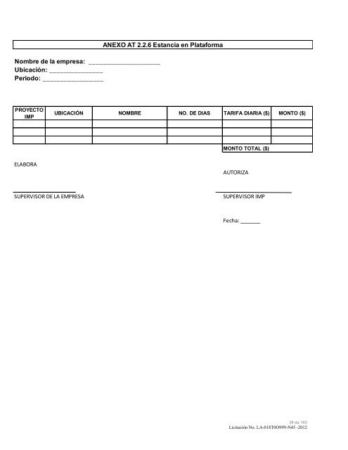 modelo de convocatoria a la licitacion publica nacional - Instituto ...