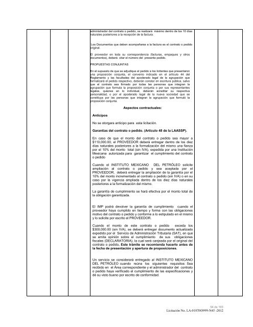 modelo de convocatoria a la licitacion publica nacional - Instituto ...