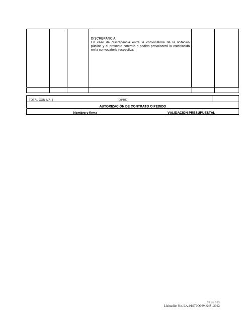 modelo de convocatoria a la licitacion publica nacional - Instituto ...