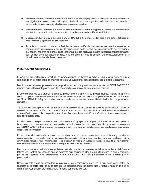 modelo de convocatoria a la licitacion publica nacional - Instituto ...