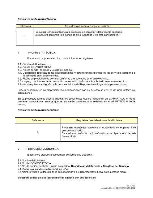 modelo de convocatoria a la licitacion publica nacional - Instituto ...