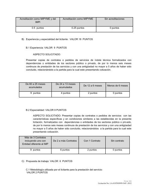 modelo de convocatoria a la licitacion publica nacional - Instituto ...