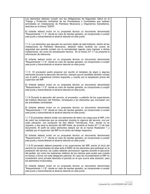 modelo de convocatoria a la licitacion publica nacional - Instituto ...