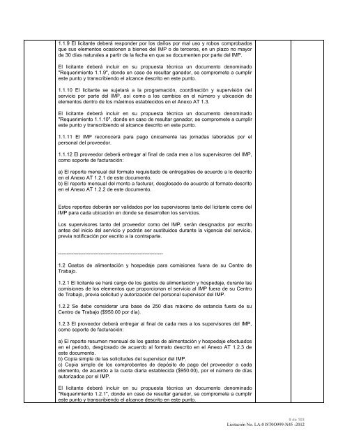 modelo de convocatoria a la licitacion publica nacional - Instituto ...