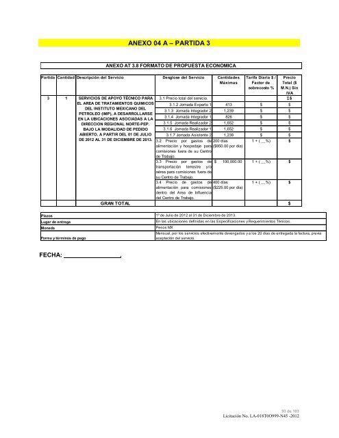 modelo de convocatoria a la licitacion publica nacional - Instituto ...