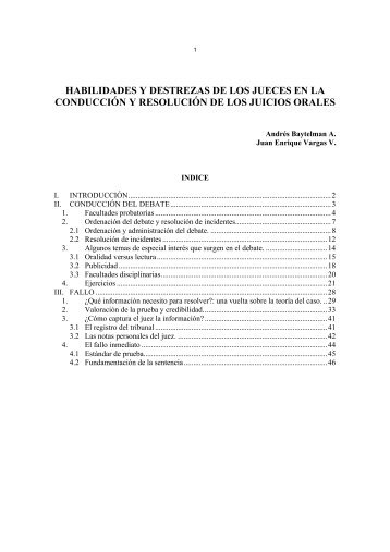 habilidades y destrezas de los jueces en la conducción y resolución ...