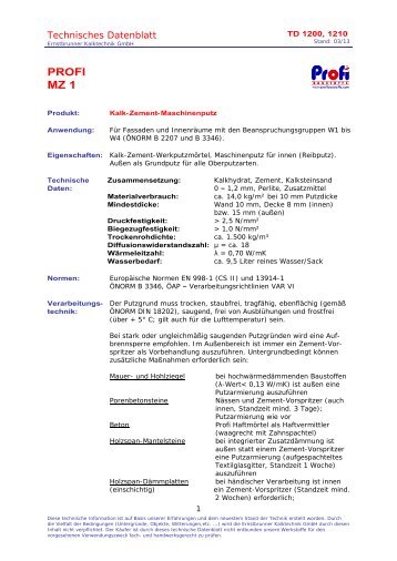 Technisches Datenblatt, PDF, 25,88 kB - Ernstbrunner Kalktechnik ...