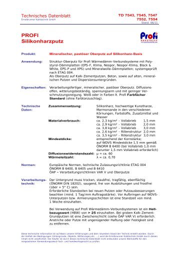 Technisches Datenblatt, PDF, 21,14 kB - Ernstbrunner Kalktechnik ...