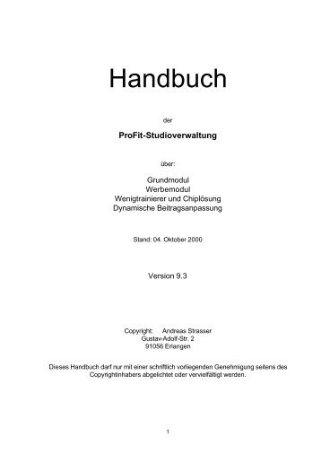 Handbuch ProFit DOS (1,3 MB) - Studioverwaltung.de