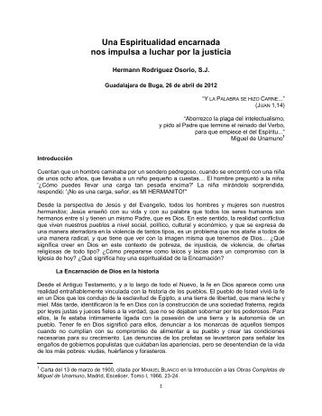 Una Espiritualidad encarnada nos impulsa a luchar por la justicia