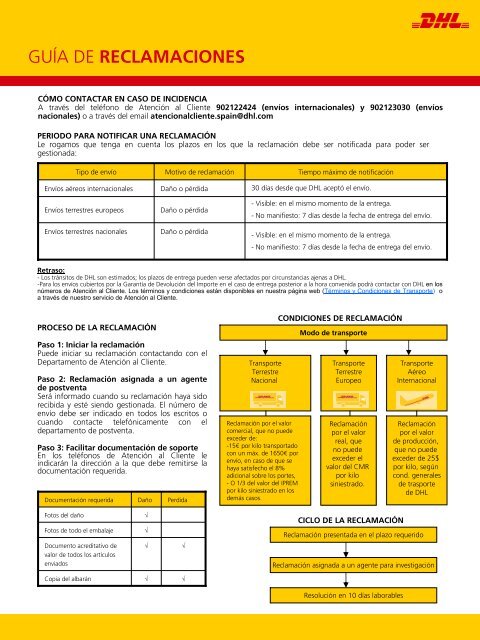 Guía de Reclamaciones - DHL