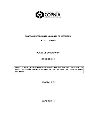 consejo profesional nacional de ingeniería nit 800.214.417 ... - Copnia