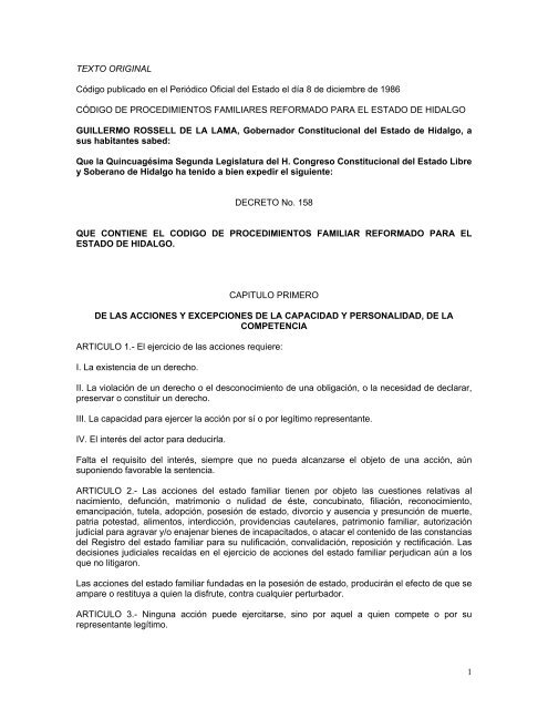 codigo de procedimientos familiares reformado para el estado