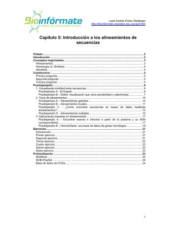 Capítulo 5: Introducción a los alineamientos de secuencias