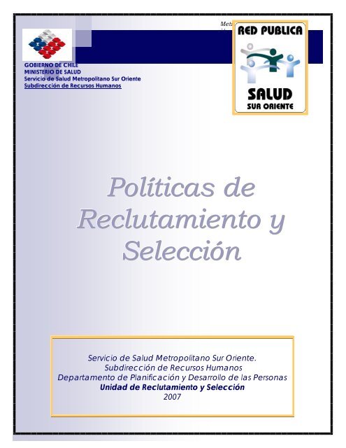 Políticas de Reclutamiento y Selección - Servicio de Salud ...