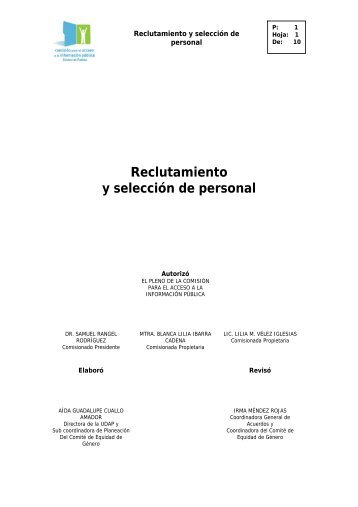 Reclutamiento y selección de personal - CAIP