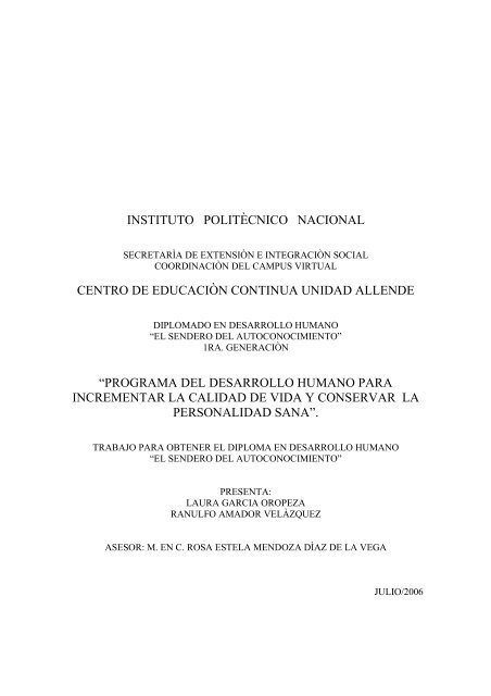 INSTITUTO POLITÈCNICO NACIONAL CENTRO ... - ipn-upiicsa, sepi