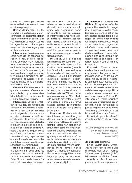 revista ejército nº 816 abril 2009 - Portal de Cultura de Defensa ...