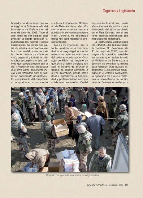 revista ejército nº 816 abril 2009 - Portal de Cultura de Defensa ...