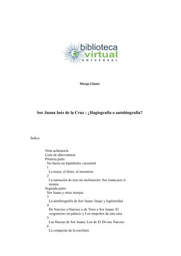 Sor Juana Inés de la Cruz : ¿Hagiografía o autobiografía?