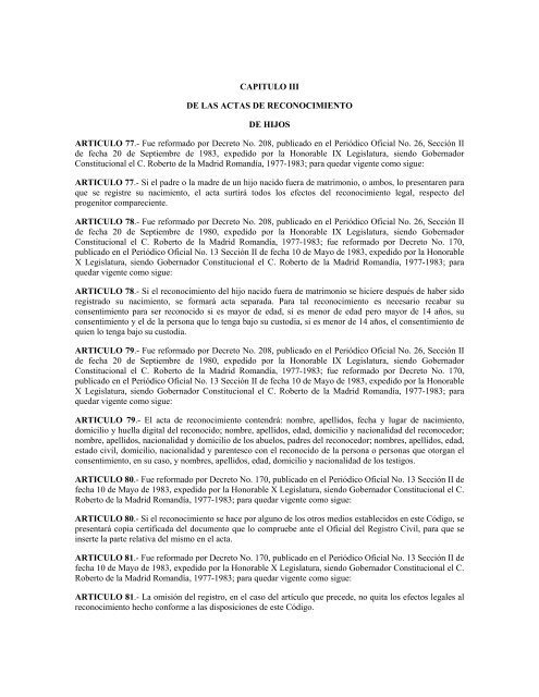 codigo civil para el estado de - Gobierno del Estado de Baja California