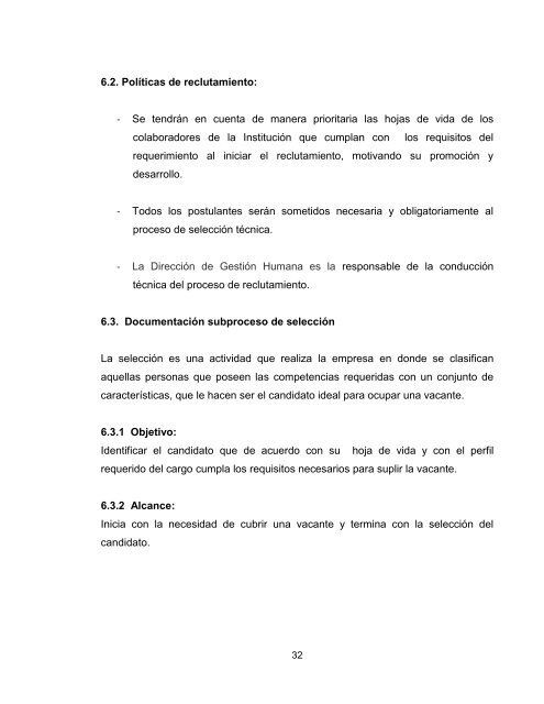 propuesta de modelo para el reclutamiento y selección - Institución ...